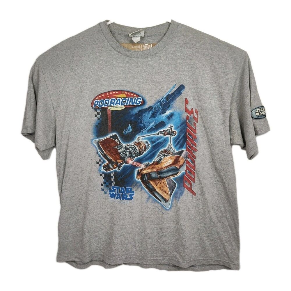 Lee Sport T-shirt Men's 2XL Gray Star Wars Episode 1 Podracing Graphic Print